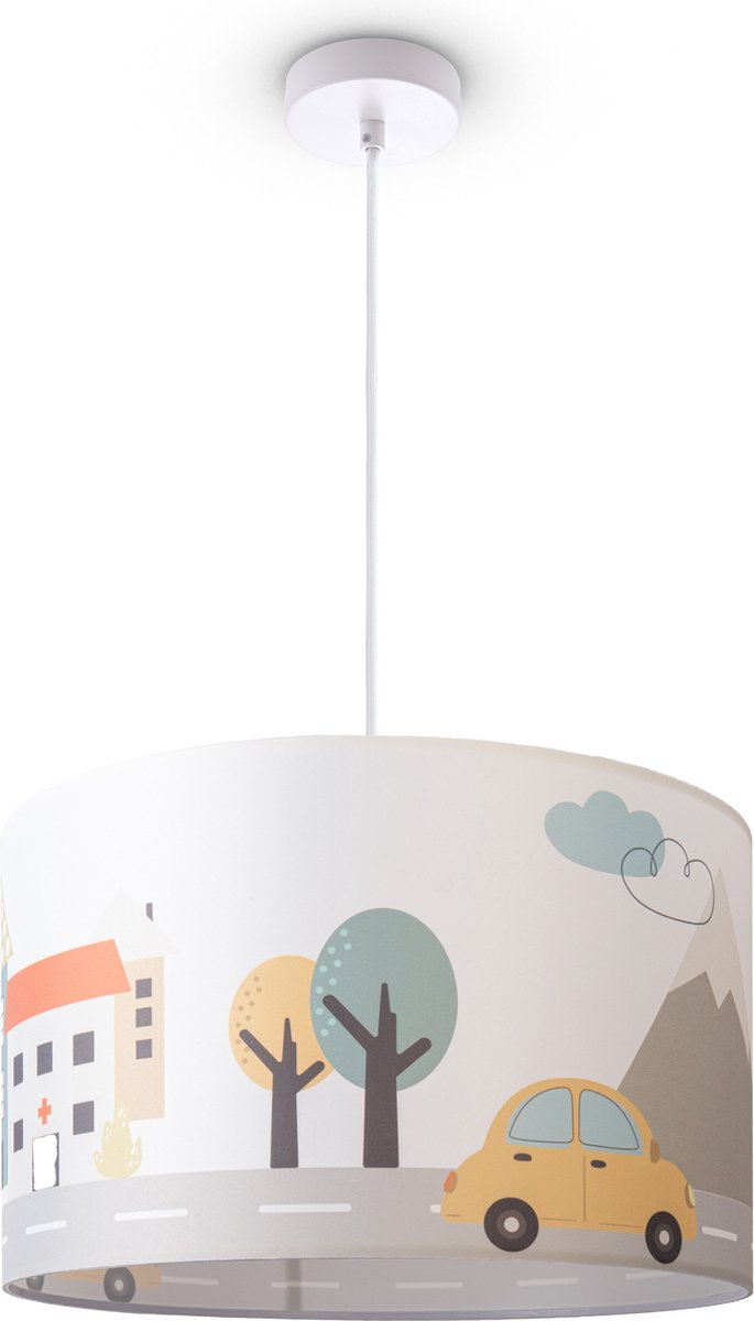 Paco Home - Hanglamp - Kinderkamer - E27 - Stad, auto, weg, boom