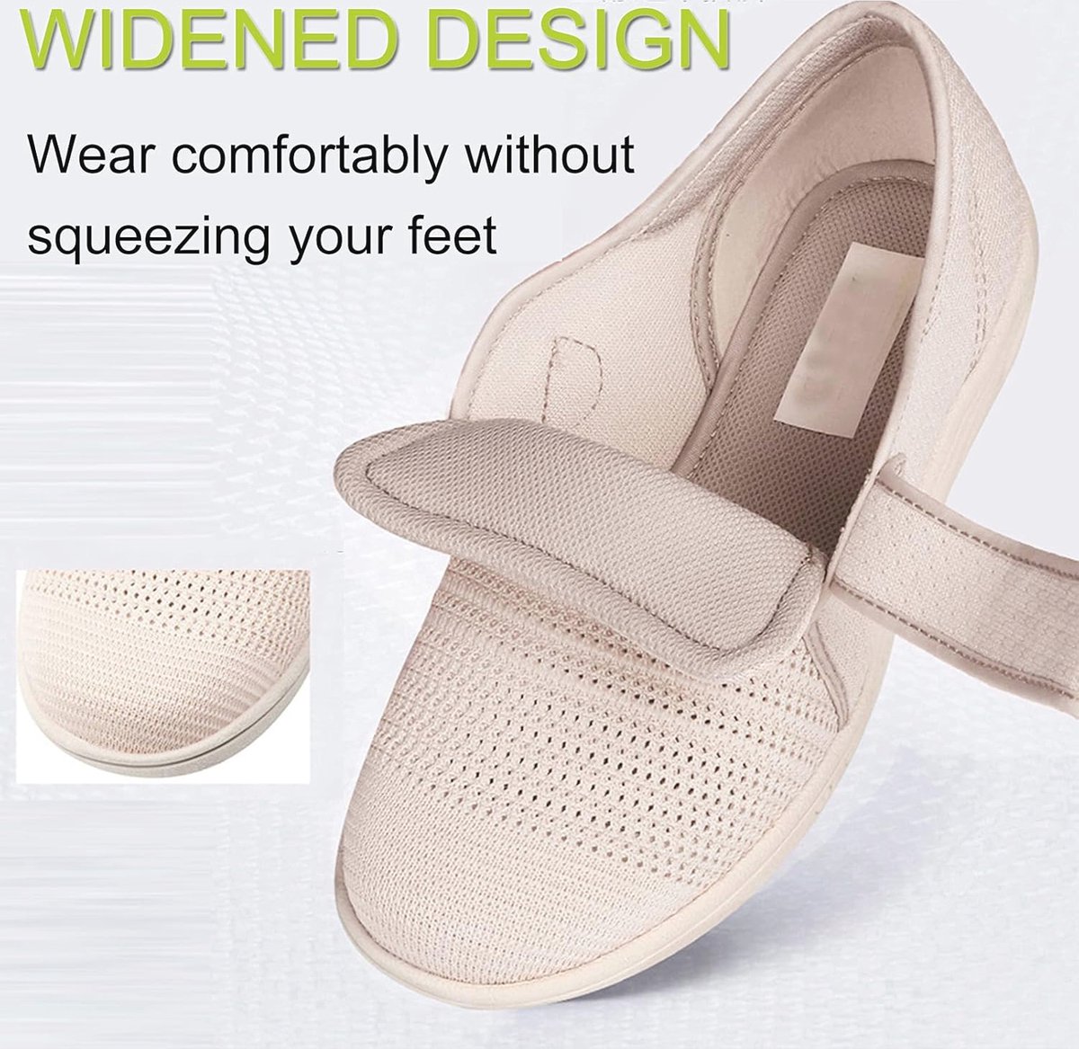 RUYI Diabetische Schoenen voor Dames en Heren Extra Wijd Senioren Orthopedische Gezondheid Wandelschoenen Ultralichte Sneakers voor Gezwollen Voeten, zwart, 38 EU