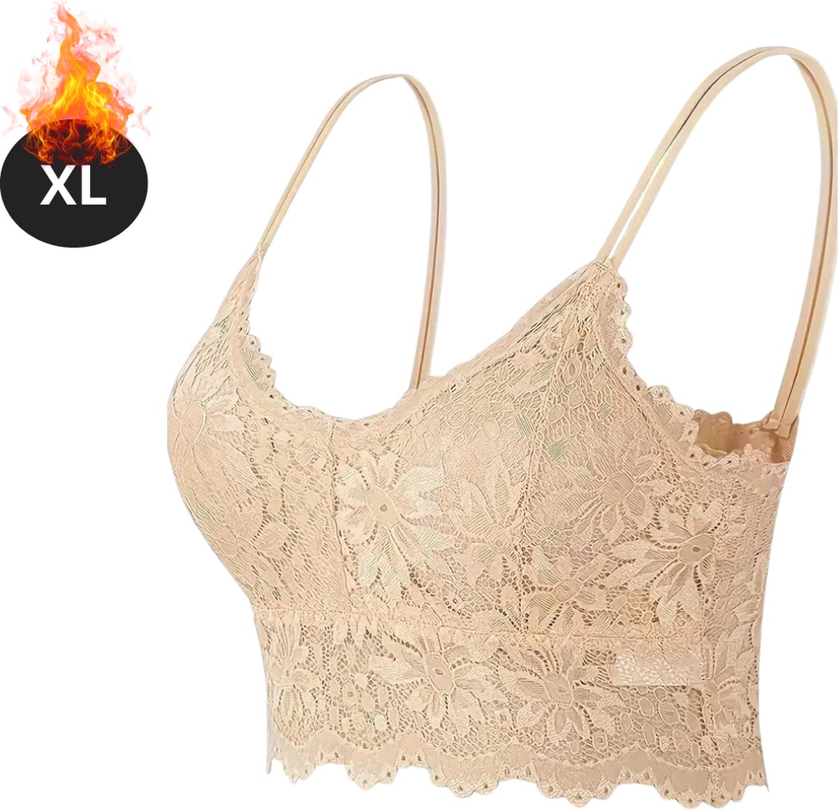 Bovista BH Zonder Beugel - Zonder Bandjes - Push-up Bh's - Comfort Beha - Comfortabel - Sterk - Beige