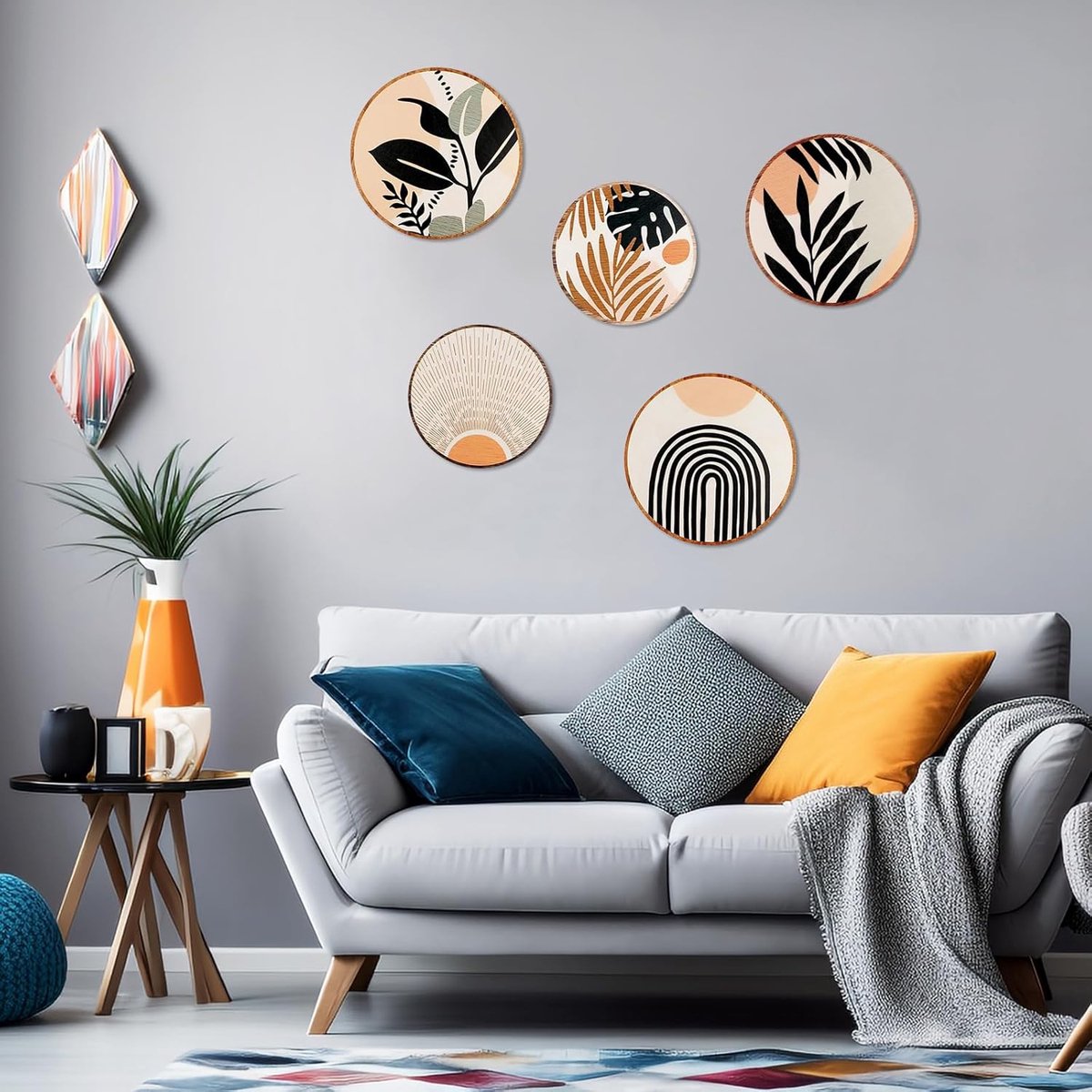 Boho Abstracte Muur Kunst Geometrische Bladeren Posters Prints Mid Century Canvas Schilderen Foto Voor Woonkamer Interieur Woondecoratie 50x70cmx2 Unframed