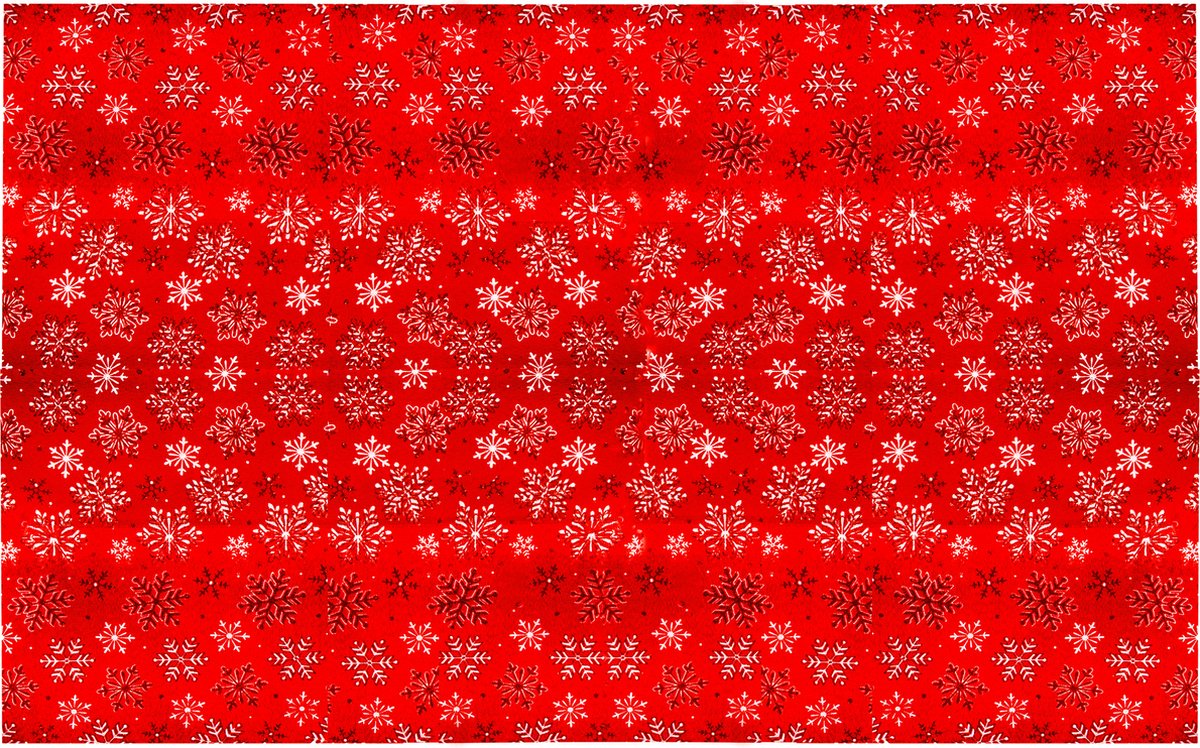 Springos Tafelkleed -Kerst - Sneeuwvlokken- Rood - Polyester - 140 x 220 CM