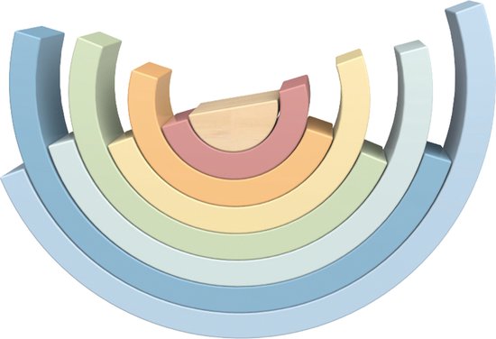Tooky Toy Houten Regenboog Stapelaar - FSC mixed - Montessori Speelgoed van Tooky Toy — afbeelding 2