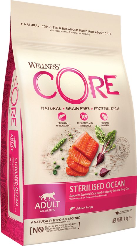Wellness Core Grain Free Cat Sterilised Zalm - Kattenvoer - 4 kg