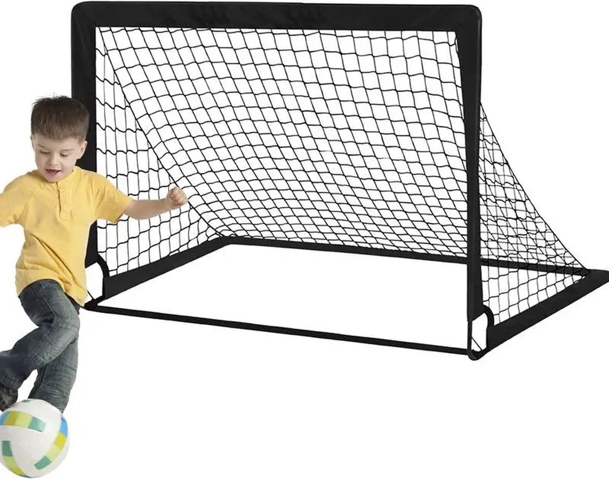 Mygroot - Voetbaldoeltjes - B120xD90xH90 cm - 1x doel - Zwart - Met Draagtas - Voetbalgoal - Goal - Voetbaldoel - Groot - Voor Kinderen - Voetbaldoelen - Goaltje