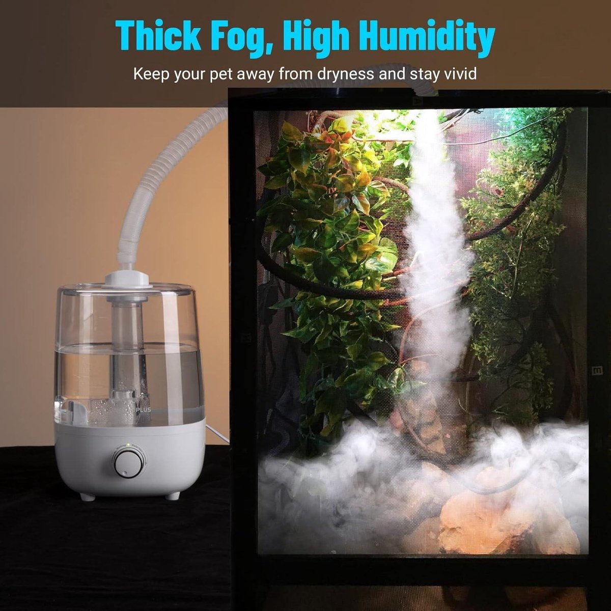 HaiMa 3L Reptiel Terrarium Tank Luchtbevochtiger Mist Generator Fogger Spray 110-220V - Us Plug