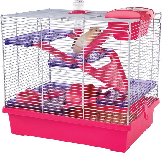 Interzoo Hamsterkooi Pinky 3 Pastel Roze - Edelzanger