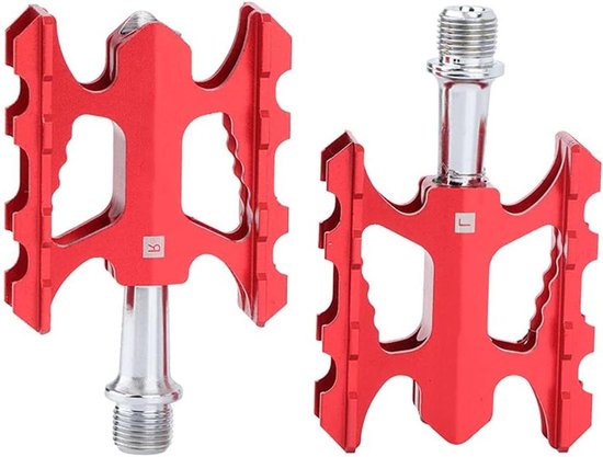 Foto: Universele aluminium mountainbikepedalen antislip platformpedalen met verzegelde lagers lichtgewicht pedaal voor mtb fietsen rood