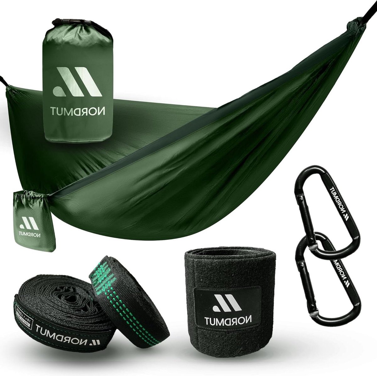 Ultralichte hangmat met bevestigingsset voor camping en tuin max. belastbaarheid 300 kg