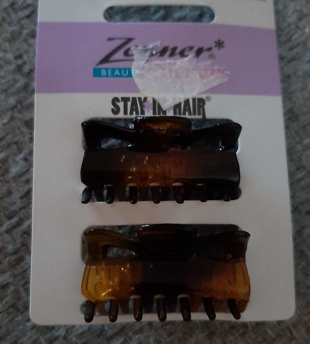 Zenner stay in hair - 2 haarklemmen middel - bruin - haarklemmetjes - turtle brown