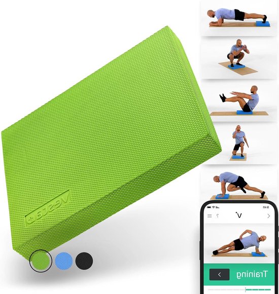 Foto: Balance pad xxl voor fysiotherapie evenwichtskussen en balansmat voor balanstraining met fitness app