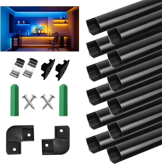 LED Aluminium Profiel 8x1m, V-Vorm LED Kanalen voor Strips met