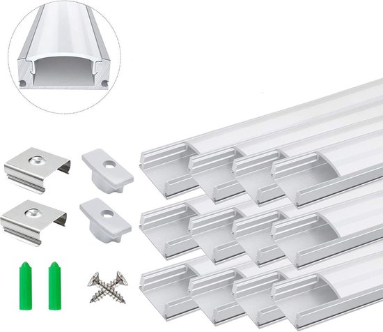 Prikkabel set met LED lampen met melkwitte kap