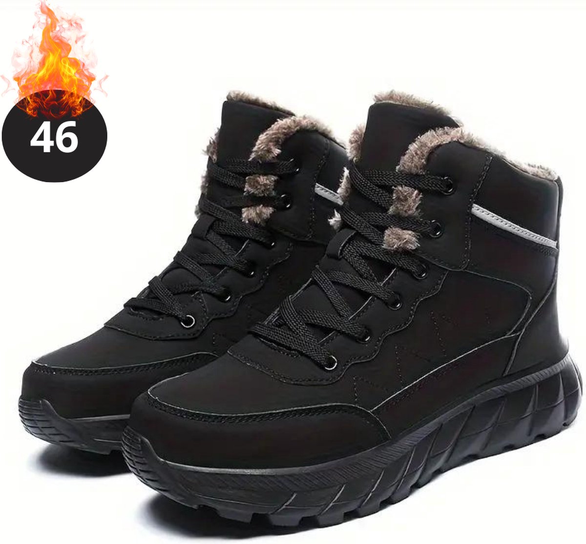 Livano Snowboots Sneeuwschoenen Sneeuwboots Heren Wintersport Ski Skischoenen – 46 Buiten Antislip Zwart