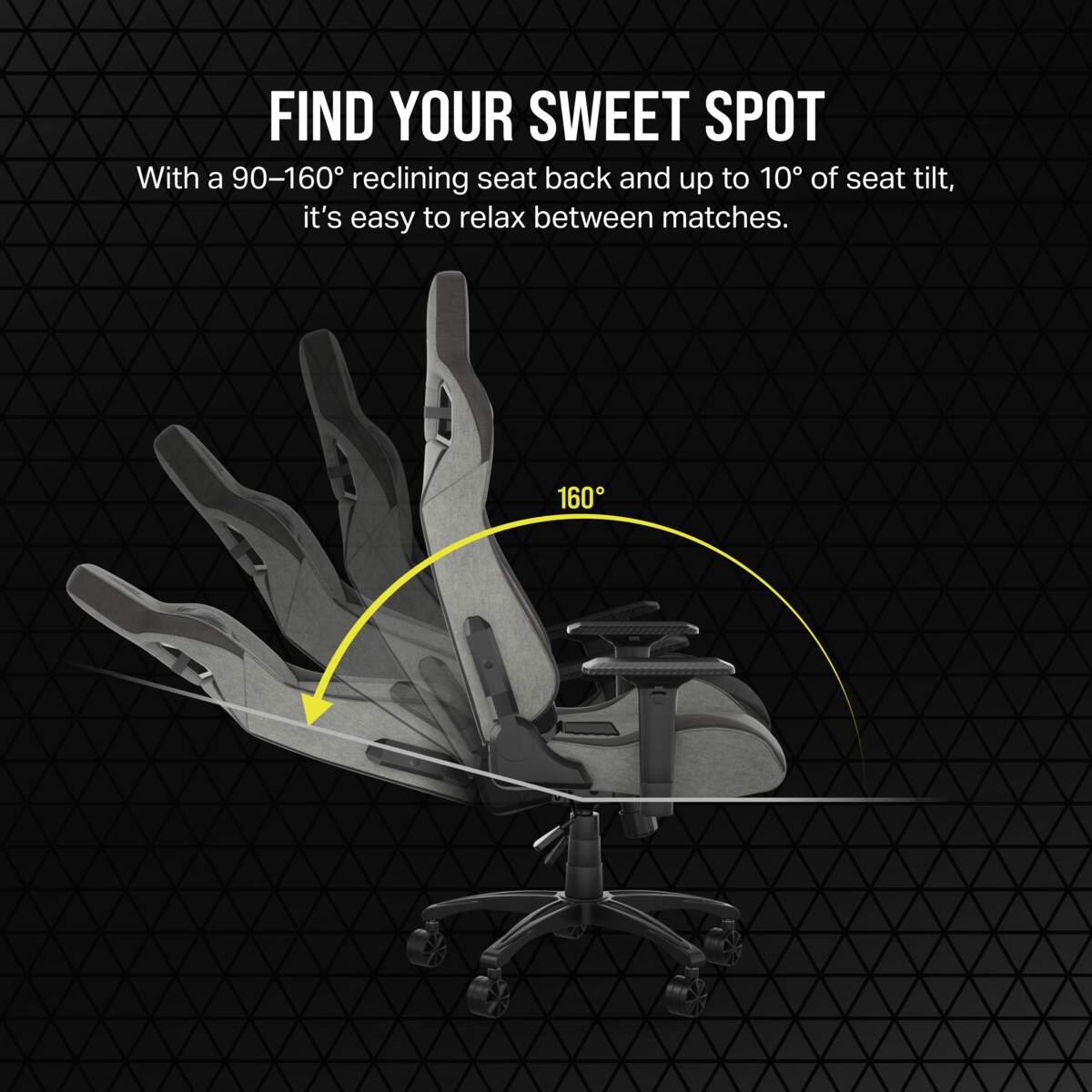 CORSAIR T3 RUSH Gaming Stoel - Grey/Charcoal thumbnail 3