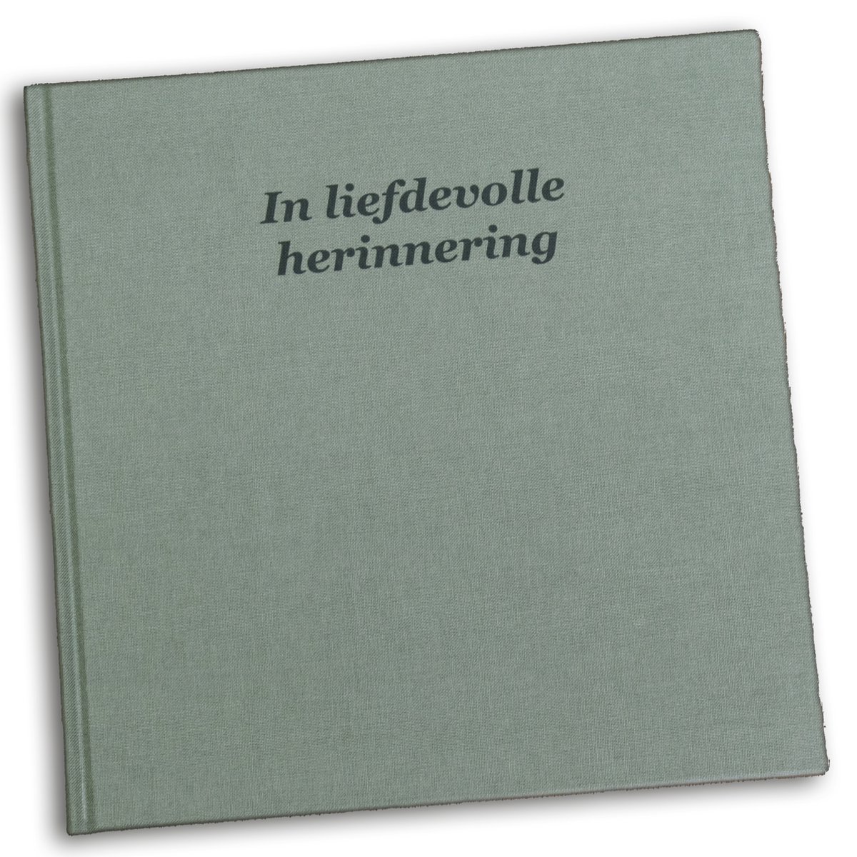 Condoleance boek / condoleanceregister - Hardcover - Met de tekst ' In liefdevolle herinnering' op het luxe olijfgroen linnen omslag - Met register en ruimte voor een persoonlijke boodschap