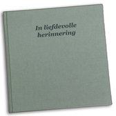 Condoleance boek / condoleanceregister - Hardcover - Met de tekst ' In liefdevolle herinnering' op het luxe olijfgroen linnen omslag - Met register en ruimte voor een persoonlijke boodschap