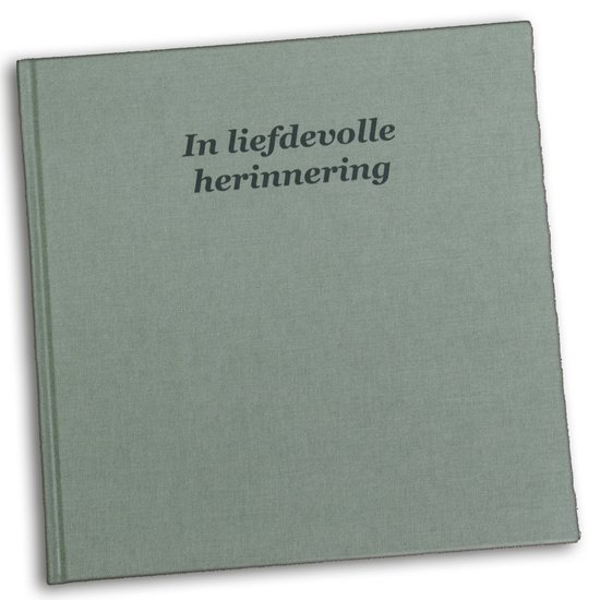 Condoleance boek / condoleanceregister - Hardcover - Met de tekst ' In liefdevolle herinnering' op het luxe olijfgroen linnen omslag - Met register en ruimte voor een persoonlijke boodschap