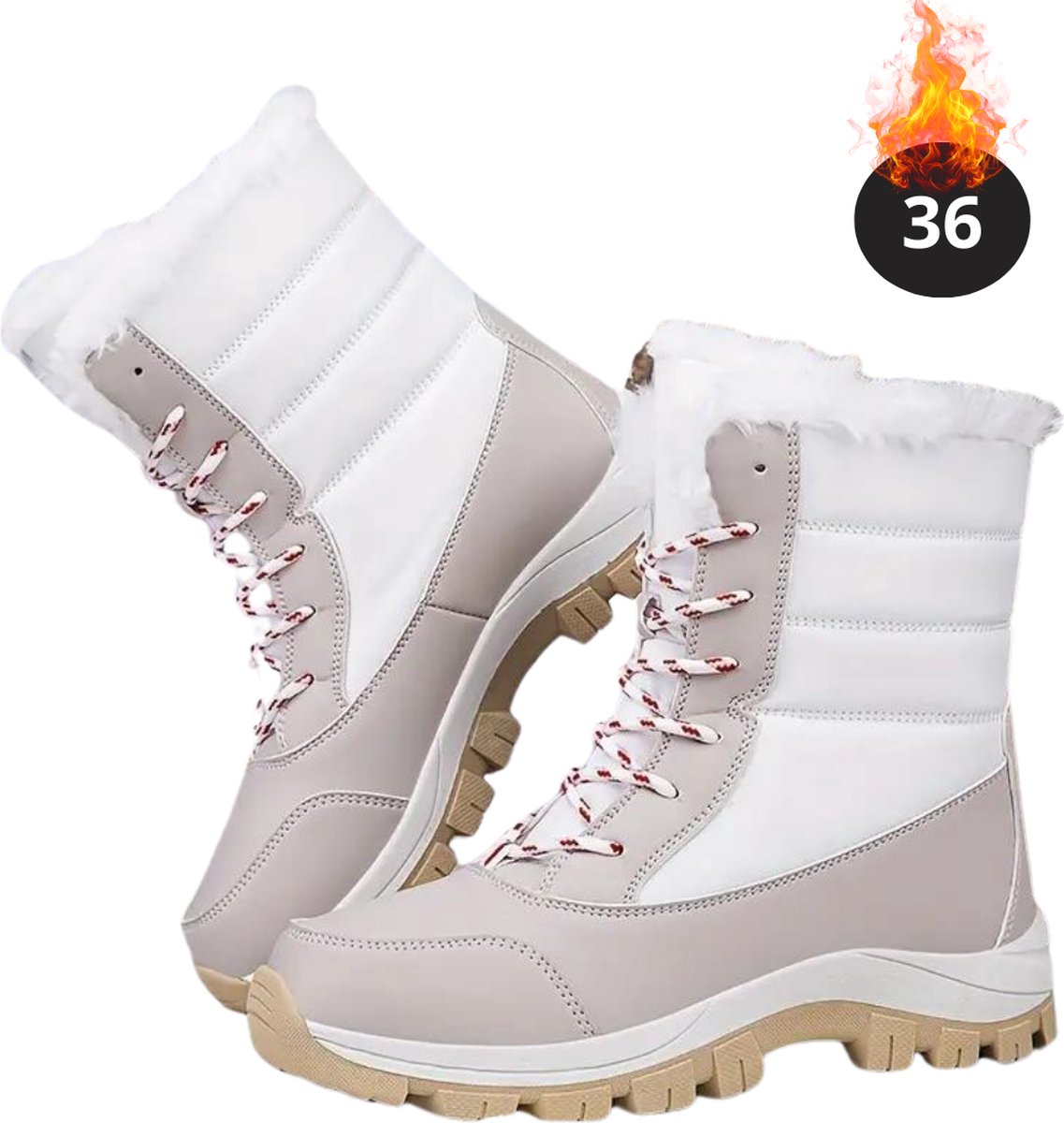 Livano Snowboots Sneeuwschoenen Sneeuwboots Dames Wintersport Ski Skischoenen Lichtgrijs 36- Laarzen