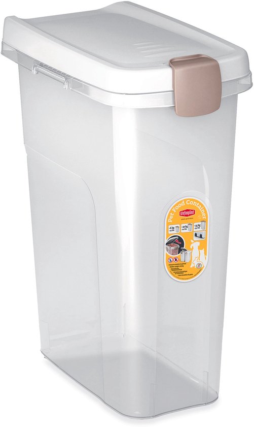 Stefanplast Voerton 25 liter voor circa 10 kg. hondenvoer Wit - Transparant
