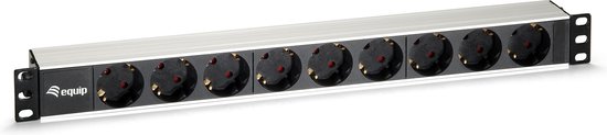Equip 333292 energiedistributie 9 AC-uitgang(en) 1U Zwart, Zilver | bol