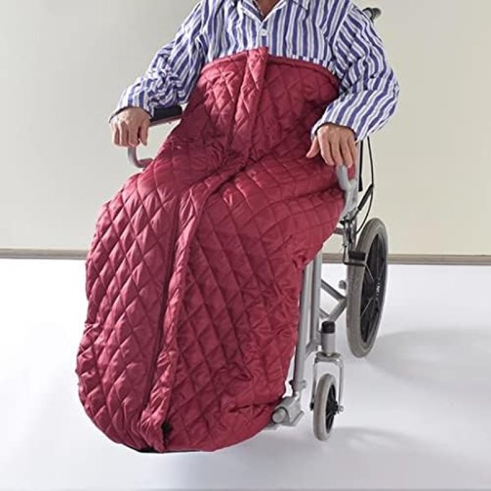 Winterrolstoel, slipzak voor buiten, winddichte voetenzak voor volwassenen, rolstoel, deken, beendeken, universele pasvorm voor rolstoelen, polyester en verdikt pluche — afbeelding 5