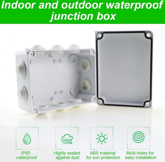 Boîte De Jonction Étanche, Boîtier De Projet ABS Coffret Électrique Étanche IP65 Boite Étanche Électrique Exterieur 20 X 12 X 5,5 Cm Pour Les Installations Électriques