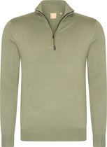 Mario Russo Half Zip Sweater - Trui Heren - Sweater Heren - Coltrui Heren - L - Agave Groen