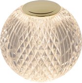 Lucide CINTRA - Oplaadbare Tafellamp - Accu/Batterij - Ø 9 cm - LED 3 StepDim - 1x1,5W 3000K - Transparant