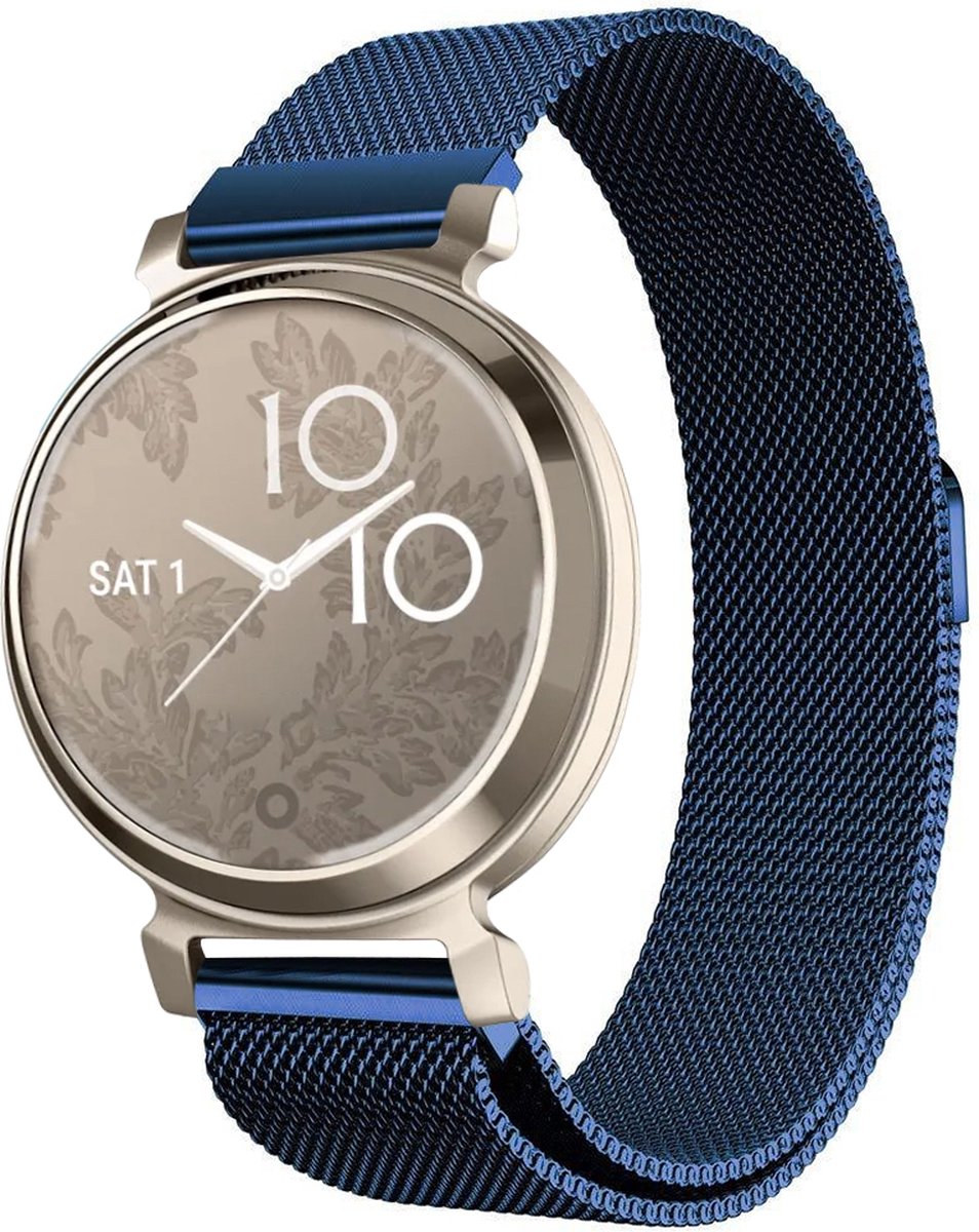 By Qubix - Milanese bandje - Blauw - Geschikt voor Garmin Lily 2