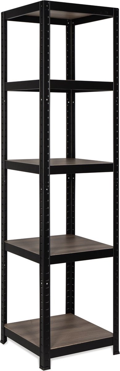 Avasco Opbergrek Vierkant Zwart - smalle stellingkast - 176x45x45cm