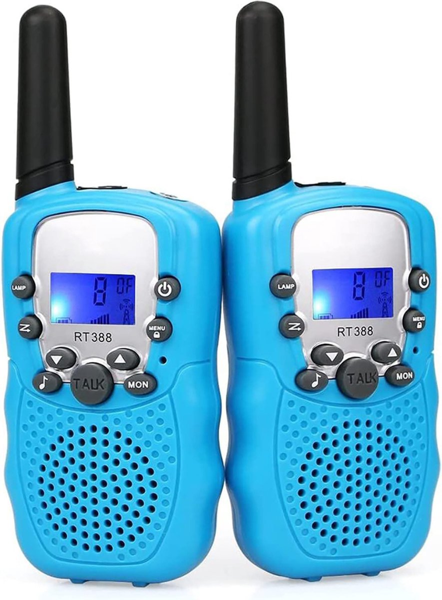 Walkie Talkies Voor Kinderen - Portofoon - Blauw - 2 Stuks - Ingebouwde Lamp - Rubber