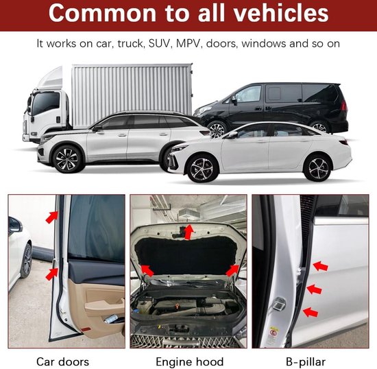 Upgrade4cars Universele autodeurafdichting, rubberen