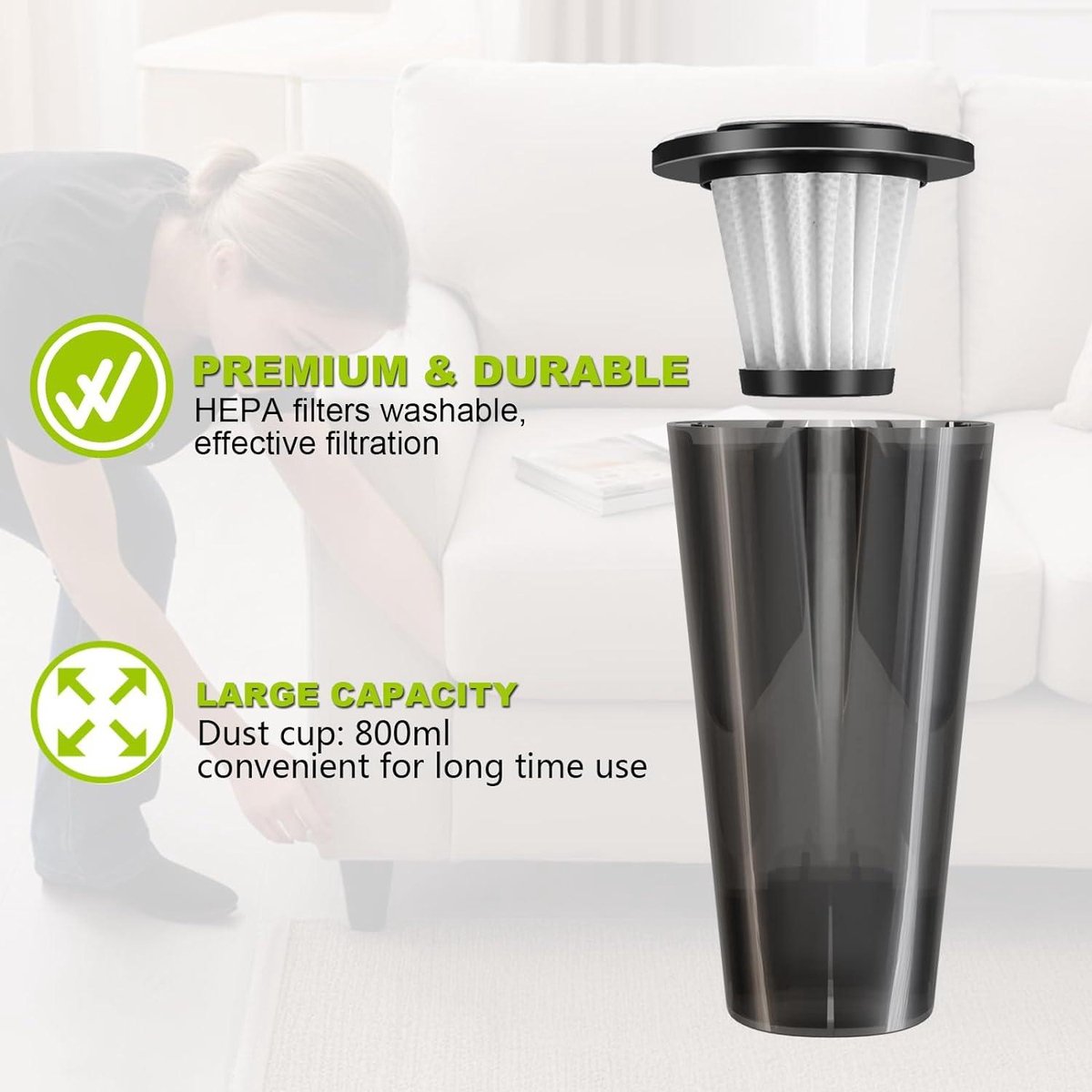 Oplaadbare Draadloze Kruimeldief met Led-Licht - afbeelding 2