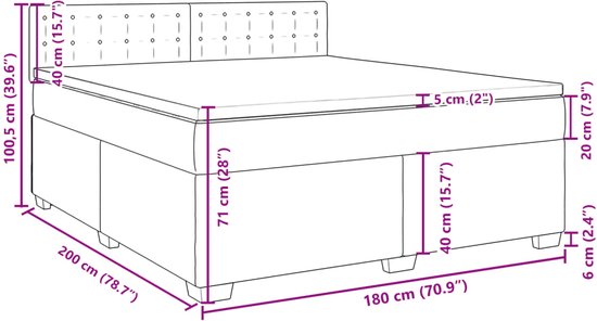 vidaXL - Sommier tapissier - avec - matelas - cuir artificiel - blanc - 180x200 - cm