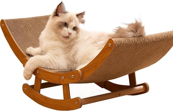 Kattenkrabplank bed, krabplank, karton, kattenkrabplank, 2-in-1 ovale kattenkrabber van karton, ovaal, duurzaam, zeer dichte kartonnen palen, kattenkrab-loungebed ter bescherming van meubels