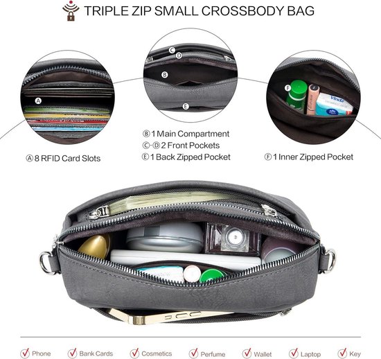 Roulens Kleine Crossbody Telefoontas voor Dames PU Lederen Mobiele Telefoon Tassen Kaarthouder | NL