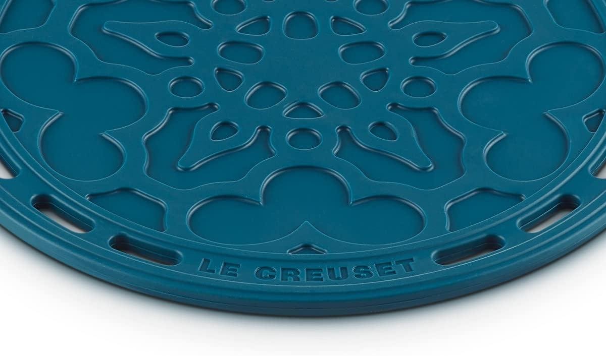 Hittebestendige Frans silicone onderzetter - Ø 20 cm - diep groenblauw - tot 250°C