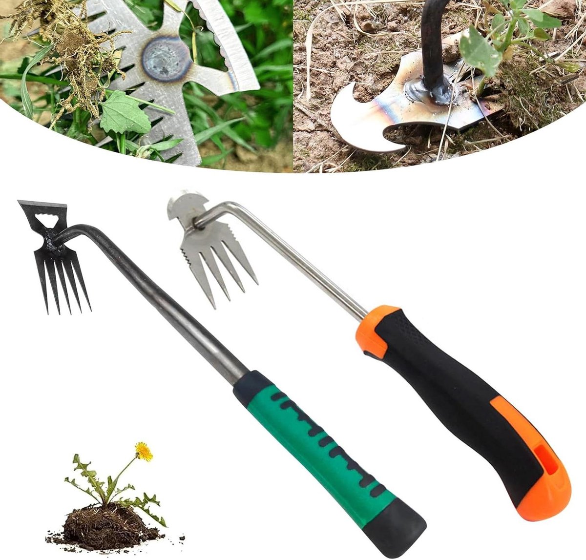 Weed Cutter with Handle - Manual Weed Remover Tool - Stainless Steel Garden Weed Tools - Dandelion Removal