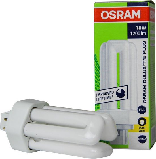 Lampe à économie d'énergie Osram Dulux Plus, 4 broches, blanc chaud, 18 W