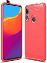 Huawei P Smart Z Geborsteld TPU Hoesje Rood