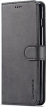Retro Book Case Portemonnee Hoesje Zwart Geschikt voor Samsung Galaxy S10