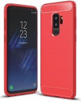 Samsung Galaxy S9+ Geborsteld TPU Hoesje Rood