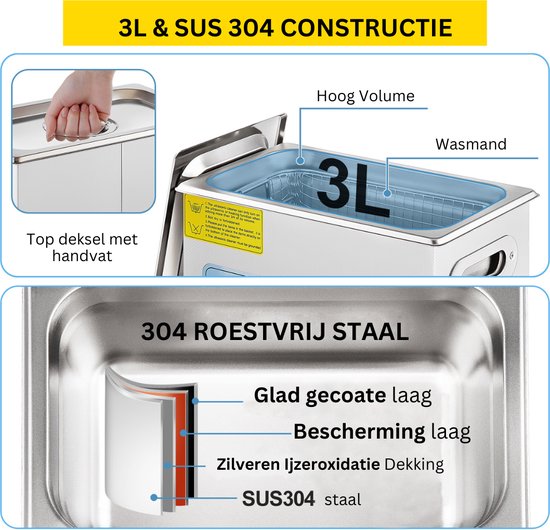Sieradenreiniger, 43khz Ultrasone reiniger 600ml professionele ultrasone badreiniger met reinigingsmand Horlogestandaard Digitale timer voor sieraden Bril Zilveren hanger
