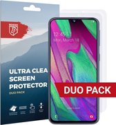Rosso Screen Protector Ultra Clear Duo Pack Geschikt voor Samsung Galaxy A40 | Folie | 2 Stuks
