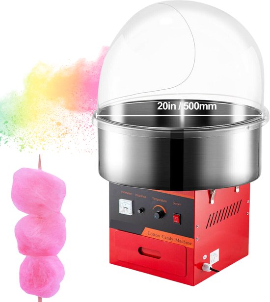 Mophorn Machine à Barbe à Papa électrique 1000 W Avec Chariot, Bol En Acier Inoxydable, Cuillère