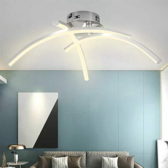 LED Plafonnier Moderne, 24W Simple en Forme de Ruban en Spirale Design  Lustre, 3500K Lumière Blanche Chaude Éclairage de Plafond pour Salon,  Chambre à