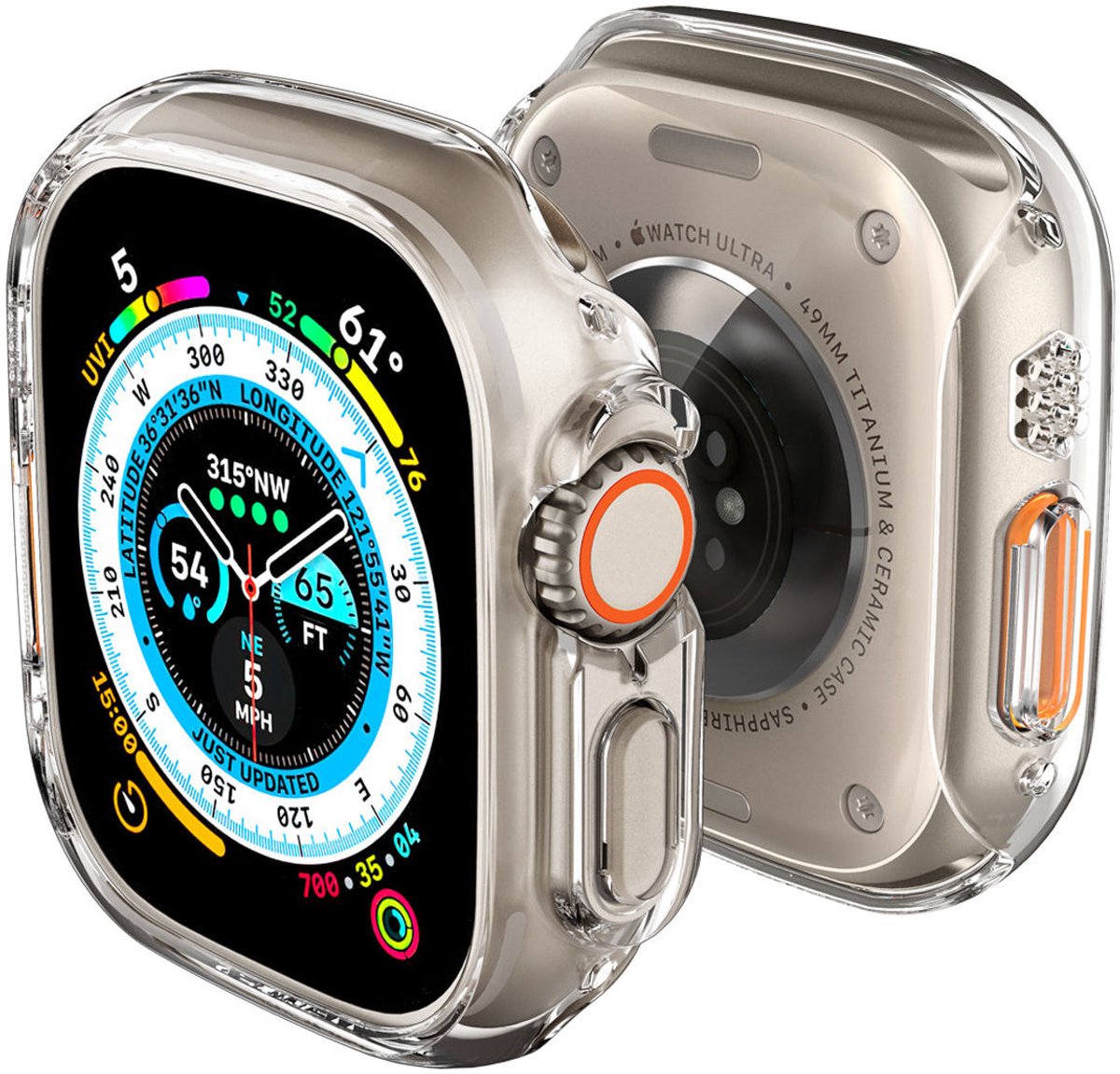 SPIGEN Thin Fit Case geschikt voor Apple Watch Ultra 2 - 49 mm, Apple Watch Ultra - 49 mm Smartwatch cover Transparant
