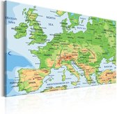 Schilderij - Kaart van Europa