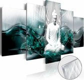 Afbeelding op acrylglas - Azure Meditatie , Boeddha, Blauw,   5luik
