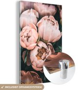 MuchoWow® Glasschilderij 100x150 cm - Schilderij acrylglas - Bloemen - Roze - Natuur - Planten - Foto op glas - Schilderijen